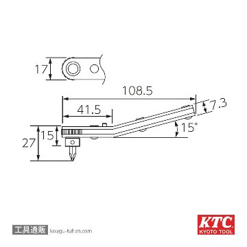 KTC RM32 板ラチェット差替えドライバ オフセットタイプの画像