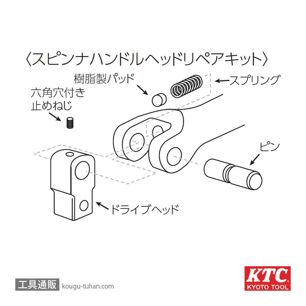 KTC BS4E-K (12.7SQ)スピンナハンドルヘッドリペアキットの画像