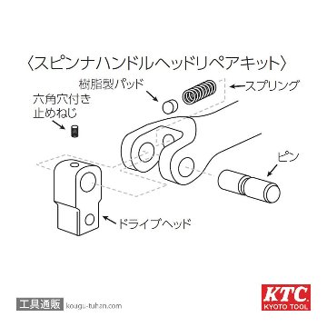 KTC BS4E-K (12.7SQ)スピンナハンドルヘッドリペアキットの画像