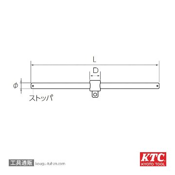 KTC BHM3 (9.5SQ)スライドヘッドハンドルの画像