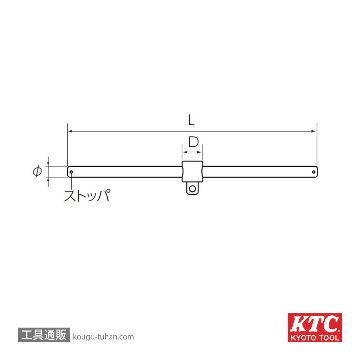 KTC BHM2 (6.3SQ)スライドヘッドハンドルの画像