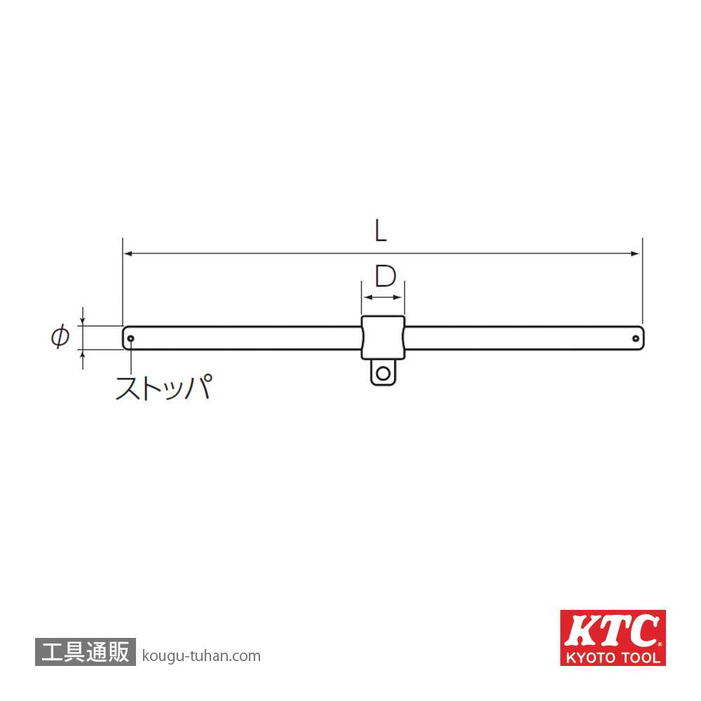 KTC BHM4 (12.7SQ)スライドヘッドハンドルの画像