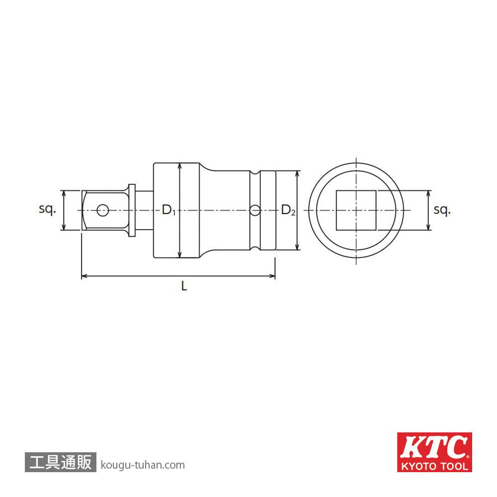 KTC BJP4A (12.7SQ)インパクトレンチ用ユニバーサルジョイントの画像