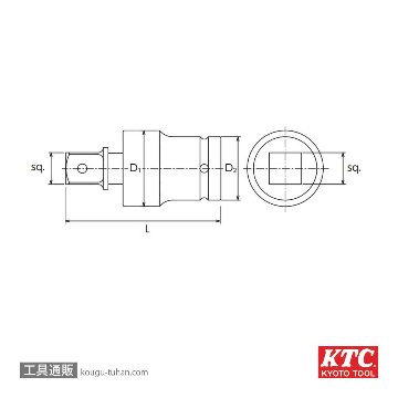 KTC BJP6A (19.0SQ)インパクトレンチ用ユニバーサルジョイントの画像