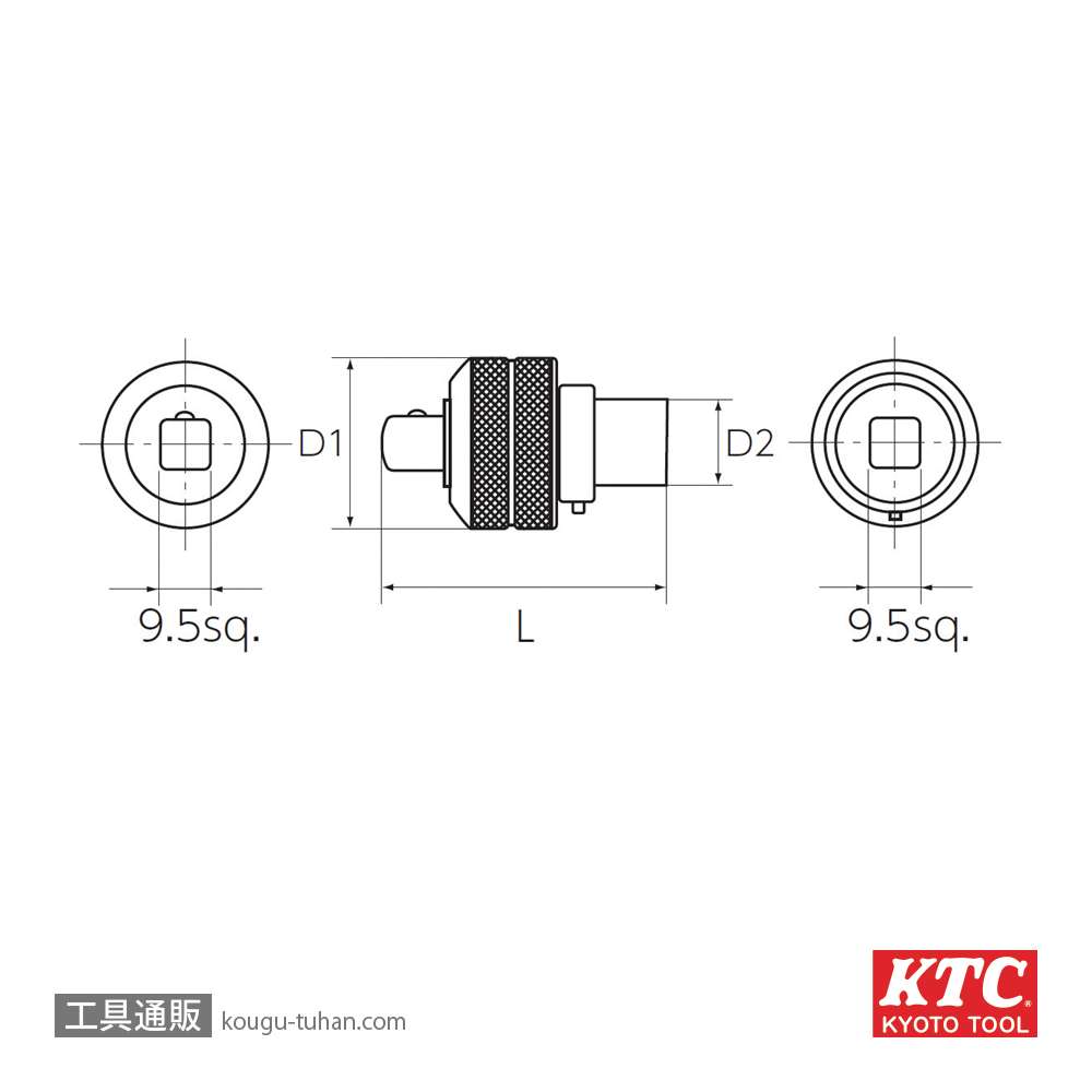 KTC BRA21 (9.5SQ)ラチェットアダプタの画像