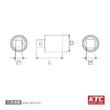 KTC BA43-S (12.7SQ)ソケットアダプタ (パック)の画像