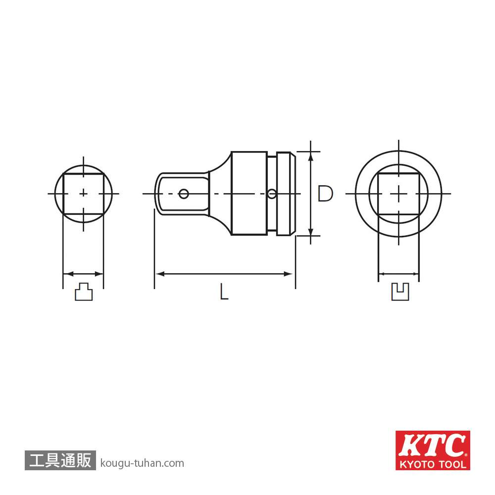 KTC BAP34 インパクトレンチ用アダプタの画像