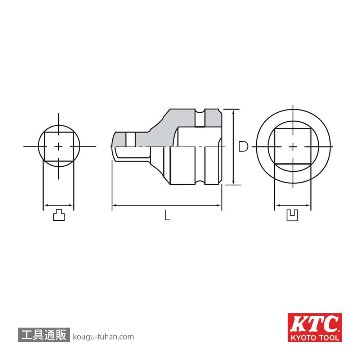 KTC BAP43 インパクトレンチ用アダプタ 12.7X9.5の画像