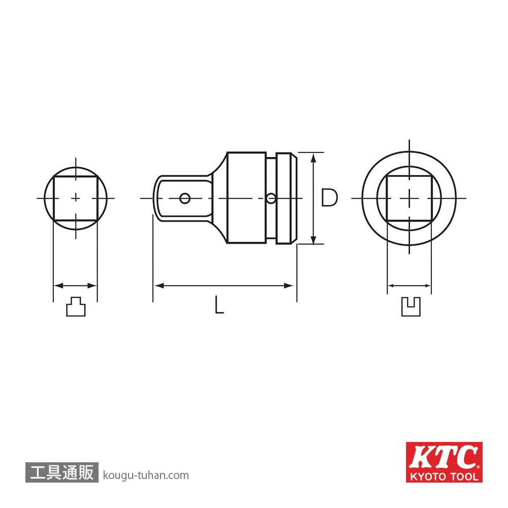 KTC BAP64 インパクトレンチ用アダプタの画像