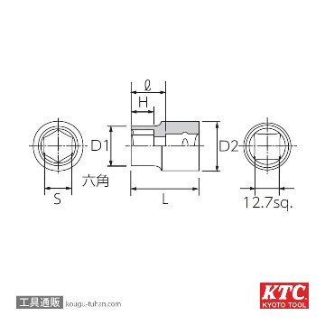 KTC B4-23 (12.7SQ)ソケット(六角)の画像