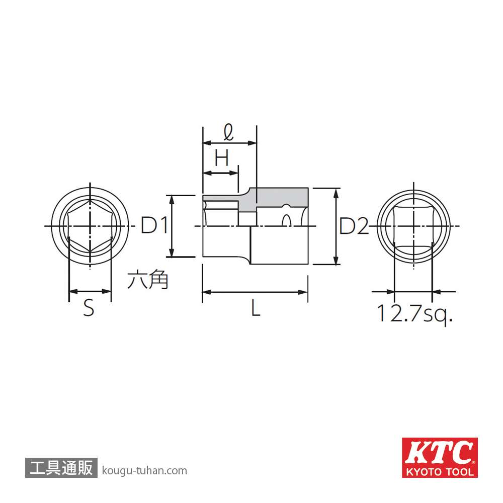 KTC B4-32 (12.7SQ)ソケット(六角)の画像