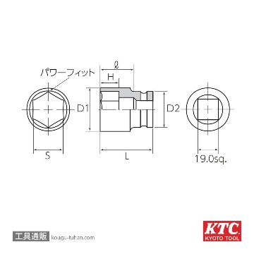 KTC BP6-24P (19.0SQ)インパクトソケットの画像