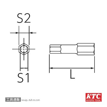 KTC T-7/32S ショートヘキサゴンビットソケット用交換ビットの画像
