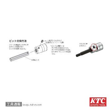 KTC T-7/32S ショートヘキサゴンビットソケット用交換ビットの画像