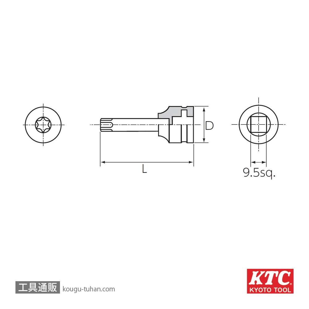 KTC BTP3-T25P (9.5SQ)Ｔ型インパクトトルクスレンチの画像