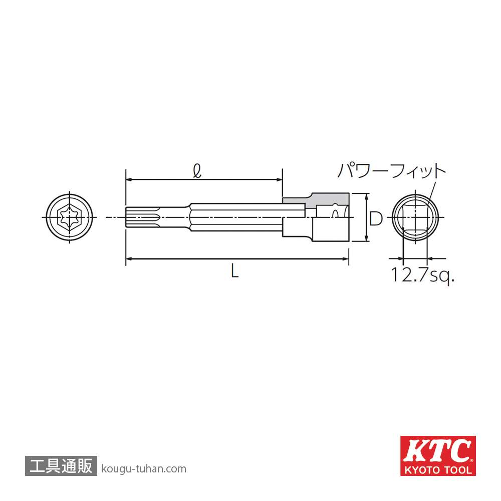 KTC BT4-T60 (12.7SQ)T型トルクスビットソケットの画像