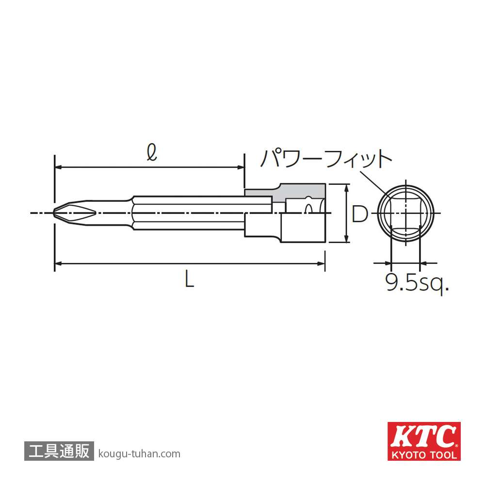KTC BT3-1P (9.5SQ)クロスビットソケット NO.1の画像