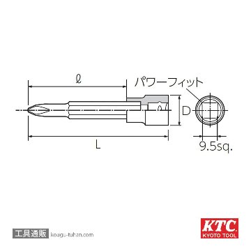 KTC BT3-3P (9.5SQ)クロスビットソケット NO.3の画像