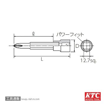 KTC BT4-3P (12.7SQ)クロスビットソケット NO.3の画像
