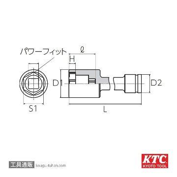KTC ABP8ZL-4121TP 25.4SQ ホイールナットロングコンビソケットの画像