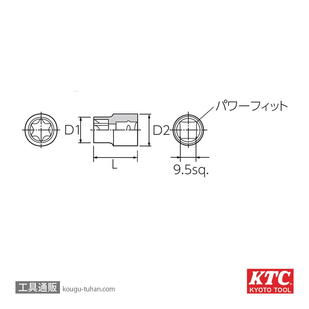 KTC B3-E8 (9.5SQ)E型トルクスレンチの画像