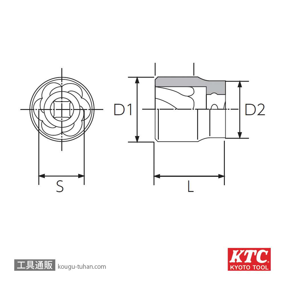 KTC B4TW-21 (12.7SQ)ツイストソケットの画像