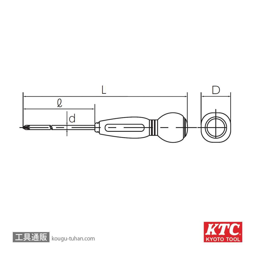 KTC D8P2-2 ソフトラウンドドライバ クロス貫通の画像