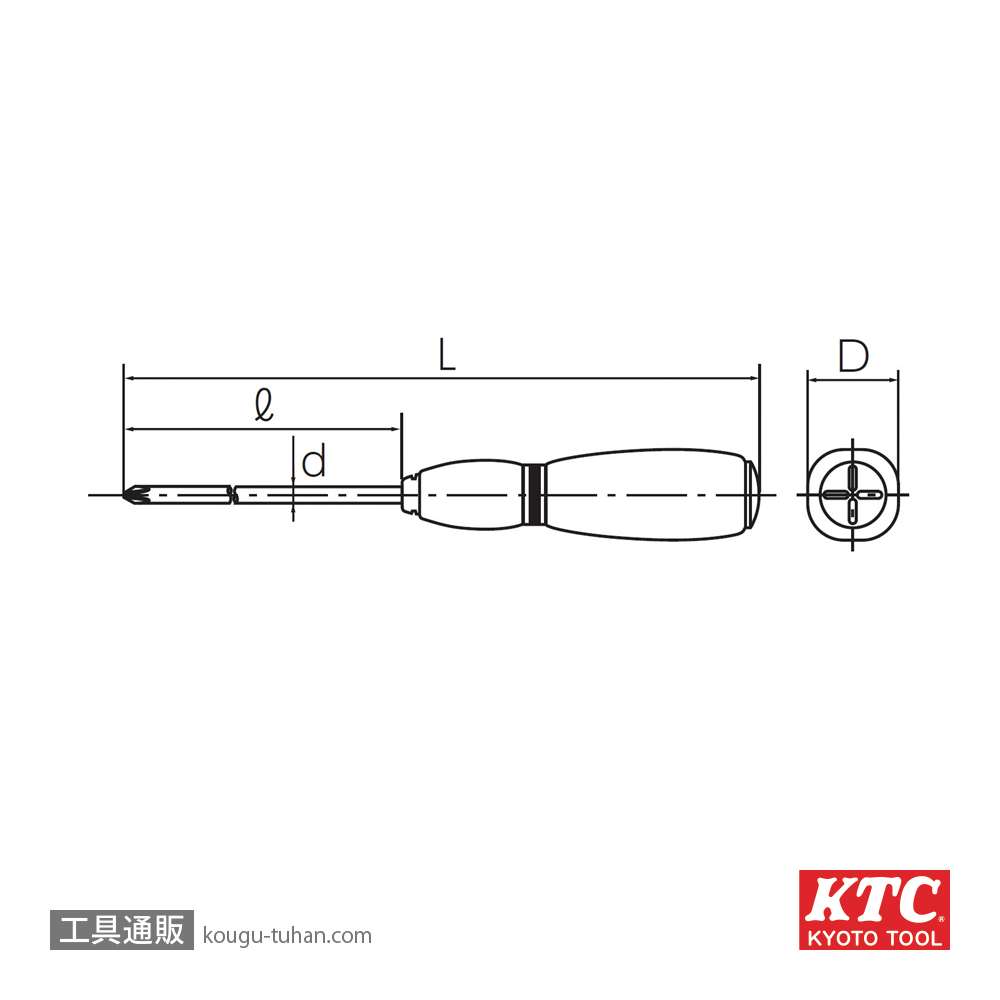 KTC D7SP-0075 ソフト細軸ドライバクロスの画像