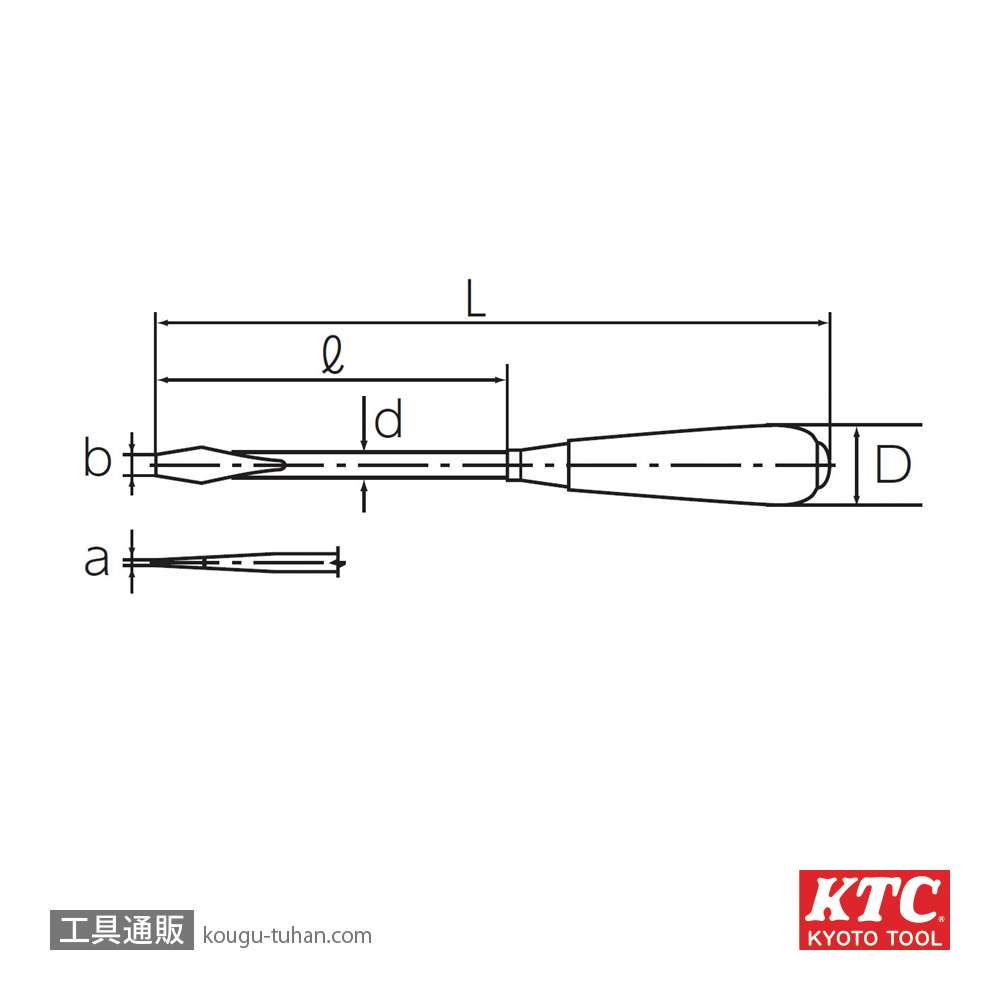 KTC FD-250 割柄ドライバ マイナスの画像