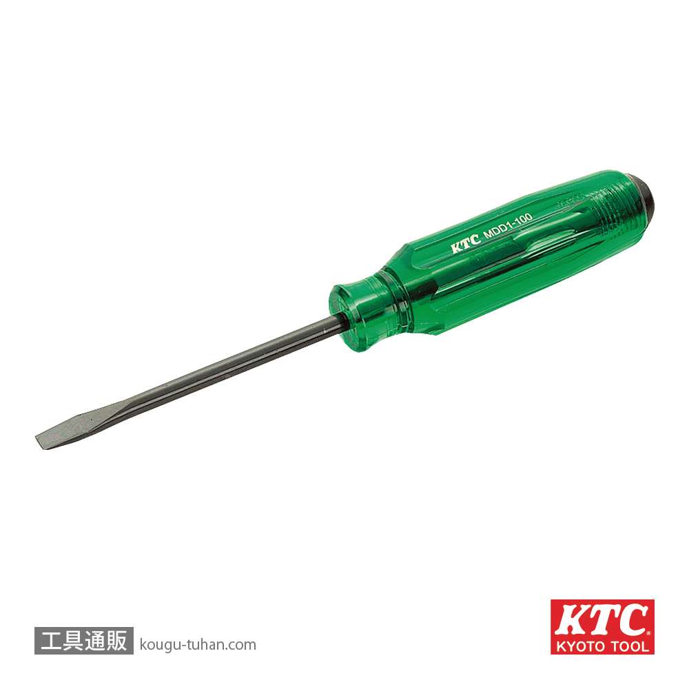 KTC MDD1-100 樹脂柄ドライバ マイナス 貫通の画像