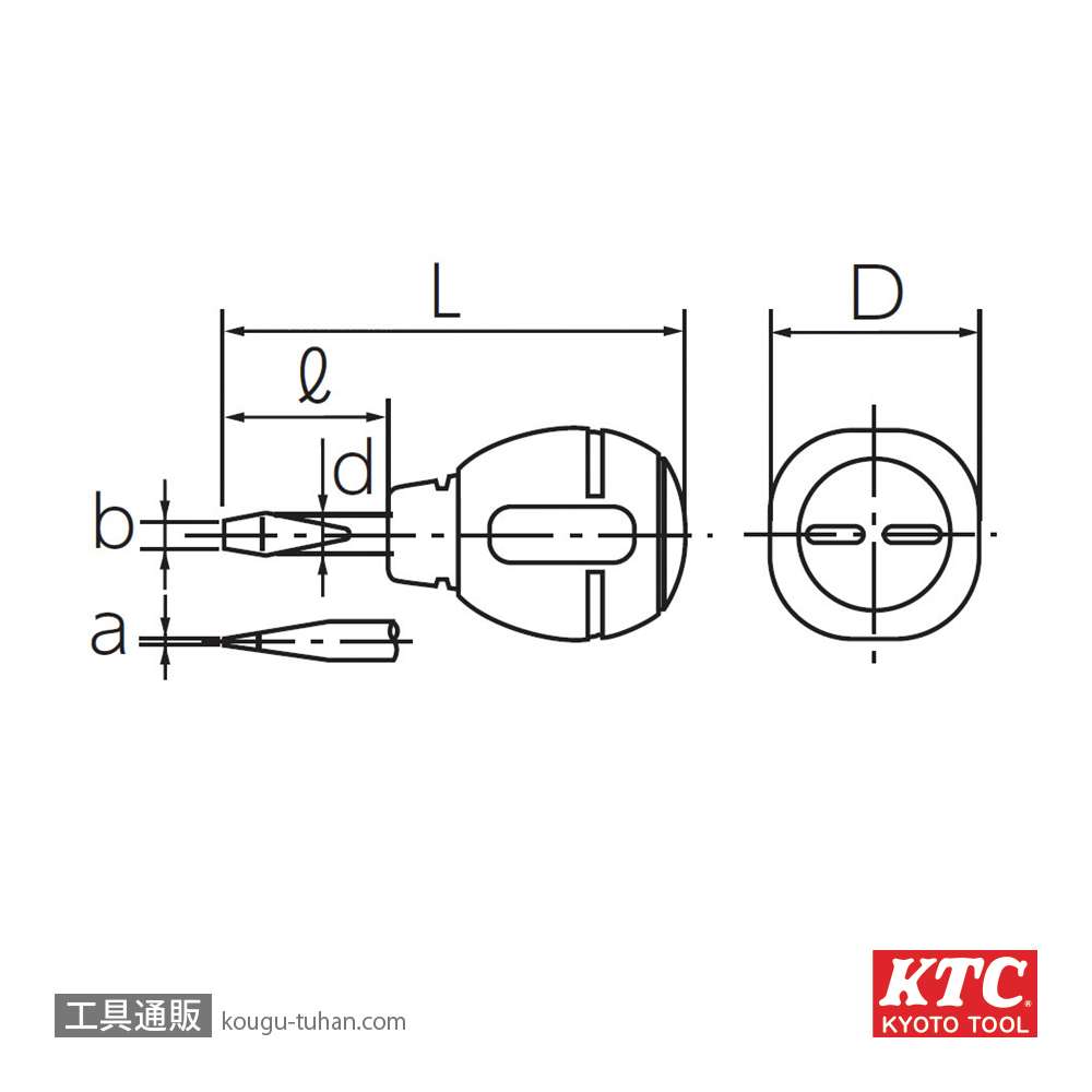 KTC D9M-625 ソフトスタッビドライバ マイナスの画像