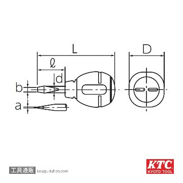 KTC D9M-625 ソフトスタッビドライバ マイナスの画像