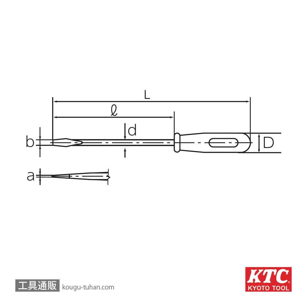 KTC BAD-75 ベビードライバ マイナスの画像