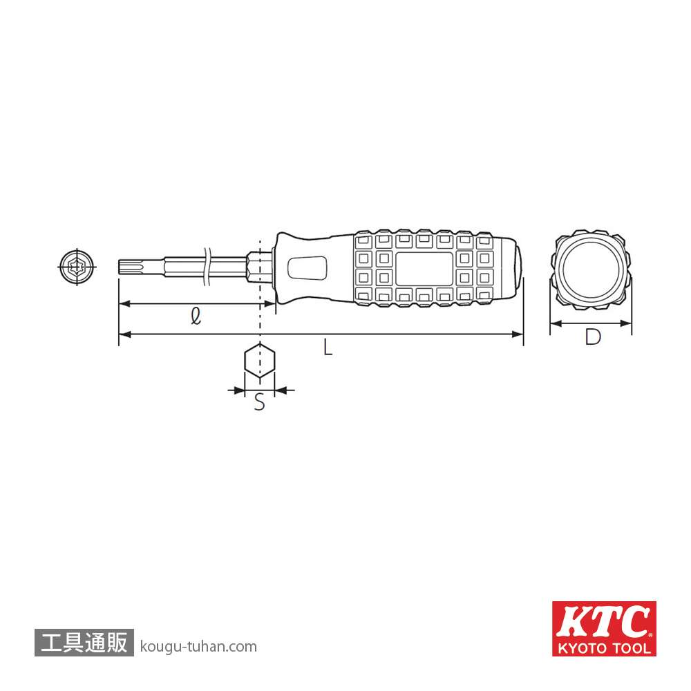 KTC D1T-T9 樹脂柄Ｔ型トルクスドライバーの画像