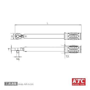 KTC GW025-03T (9.5SQ)プレロック型トルクレンチの画像