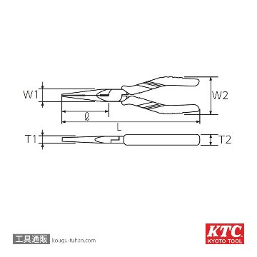 KTC PSL-200-S ラジオペンチ スタンダードタイプ(パック)の画像