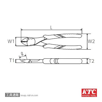 KTC PN1-175-S ニッパ(パック)の画像