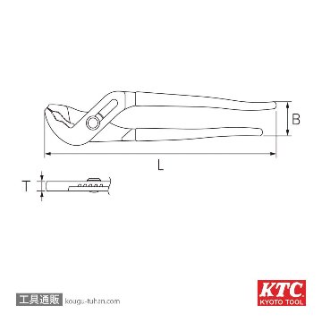 KTC PJW-250 ウォーターポンププライヤの画像