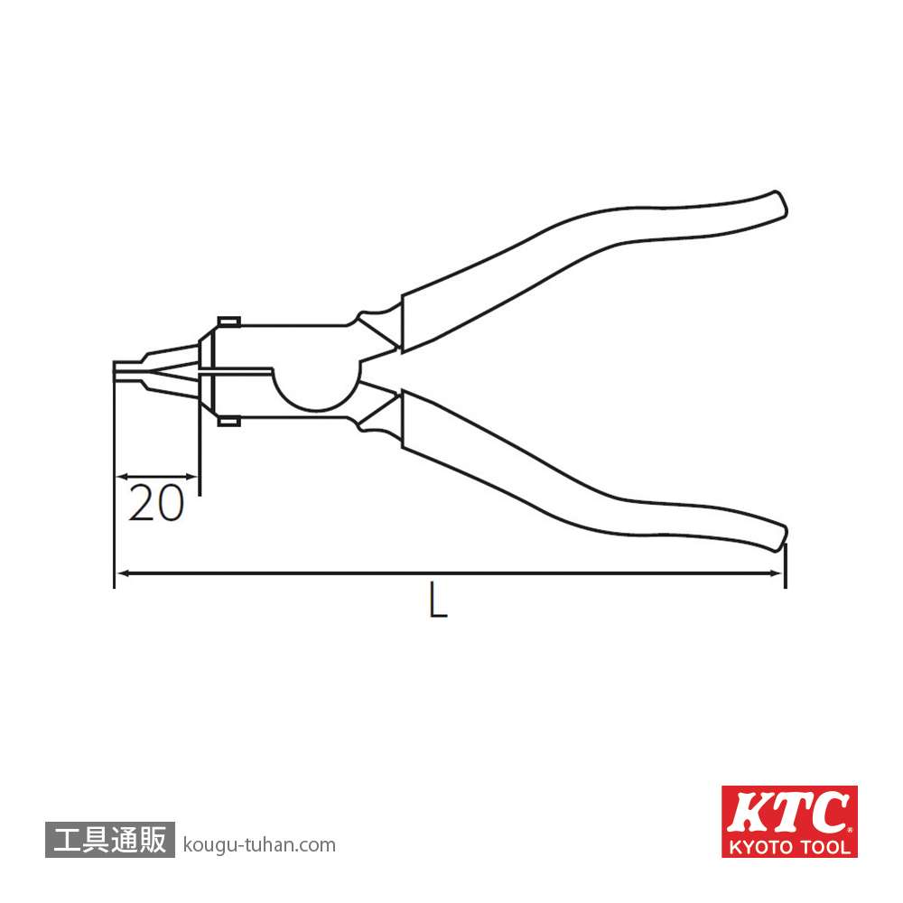 KTC SOP-173 平型スナップリングプライヤ軸用の画像