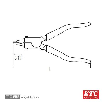 KTC SOP-173 平型スナップリングプライヤ軸用の画像