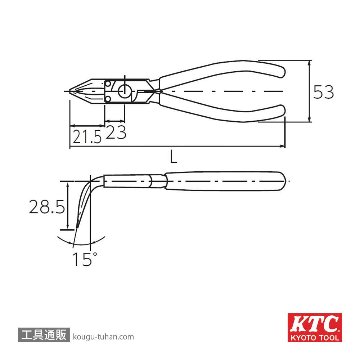 KTC SCP-172L 曲型スナップリングプライヤ穴用の画像