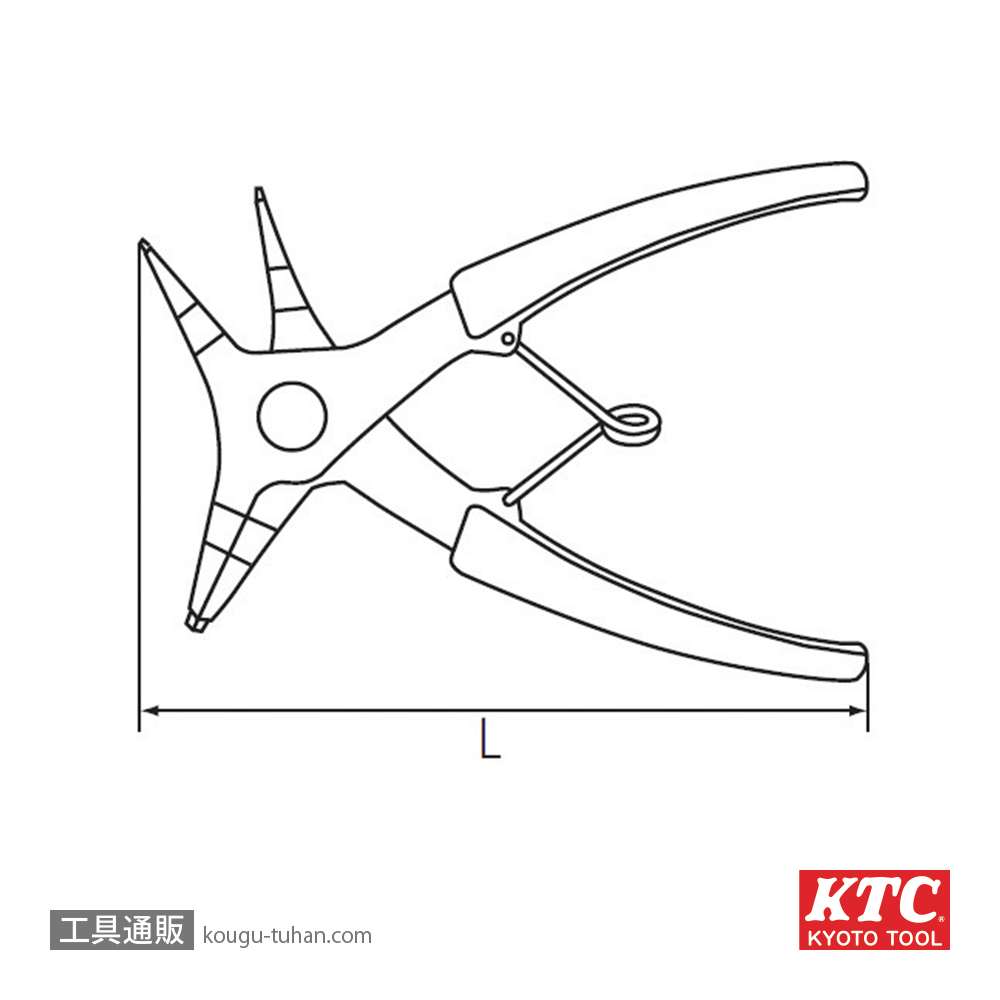 KTC SOCP-130 スナップリングプライヤ 軸穴兼用型の画像