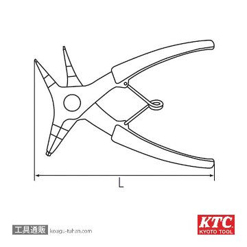KTC SOCP-130 スナップリングプライヤ 軸穴兼用型の画像