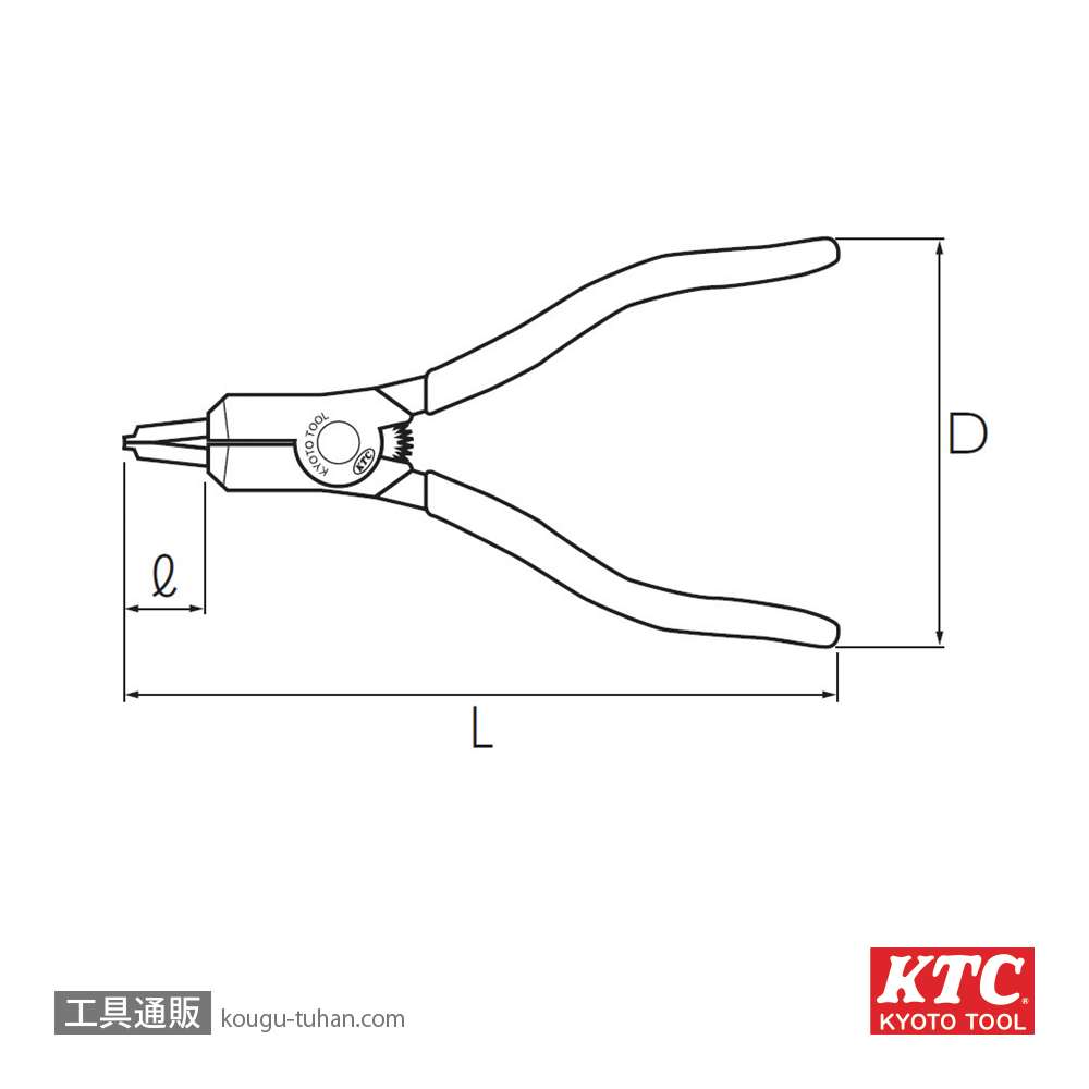 KTC AS403B スナップリングプライヤ (先端特殊)の画像