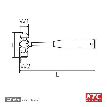 KTC PH45-323 ボールピンハンマ (1ポンド)の画像