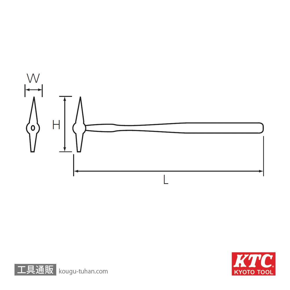 KTC UDHT-49 点検ハンマ 1/2ポンド 900Lの画像