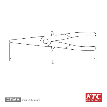 KTC ZPSL-220R 樹脂製絶縁ノ-ズプライヤ-の画像