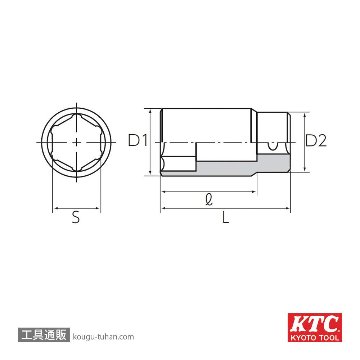 KTC B20-24HD (9.5SQ)オイルプレッシャソケットの画像