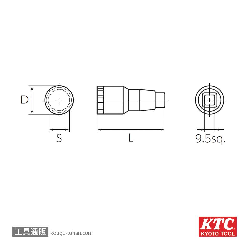 KTC B20T-19 (9.5SQ)水温センサソケットの画像