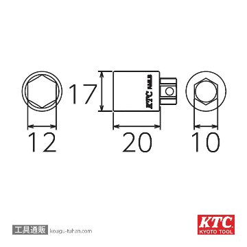 KTC AMLB0810-12 光軸調整レンチ エクステンションソケットの画像
